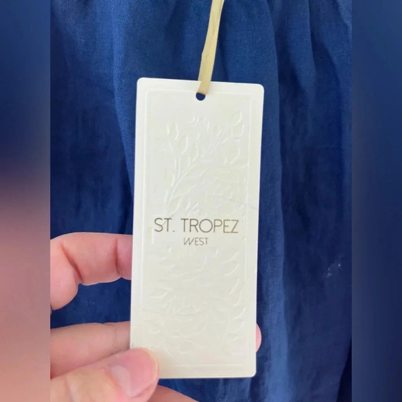 NWT St. Tropez blue knee length linen skirt XL - Picture 4 of 7